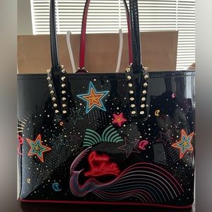 Christian Louboutin Cabata print small leather tote